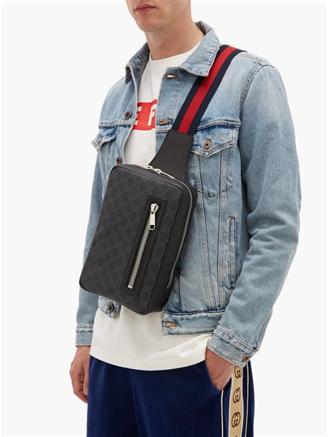 gucci bag men black|gucci men's cross body bag.